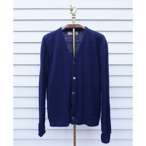 Vintage 90s The Fox Collection Navy Blue Knit Cardigan